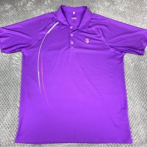Adidas Polo Shirt Mens XL Purple Puremotion Cool Max Golf Performance Vented
